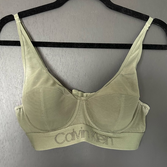 Calvin Klein Army Green Bra - Size 34C - Picture 3 of 4